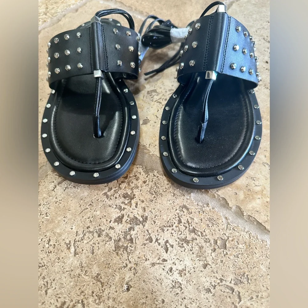 Michael Kors black jagger studded leather sandals